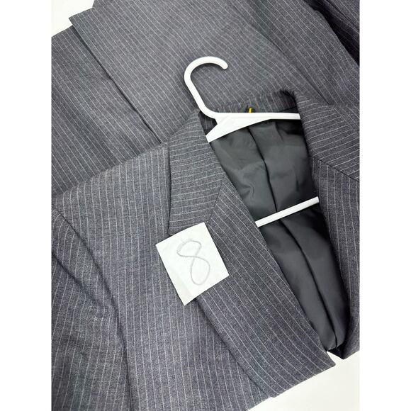 Witty Brothers Mens Suit Coat Size Unknown Gray Pinstripe Two Button Up - Picture 11 of 11